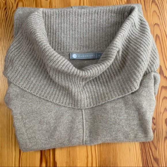 InCashmere Cowl Neck Cashmere Oatmeal Sweater - Picture 5 of 8